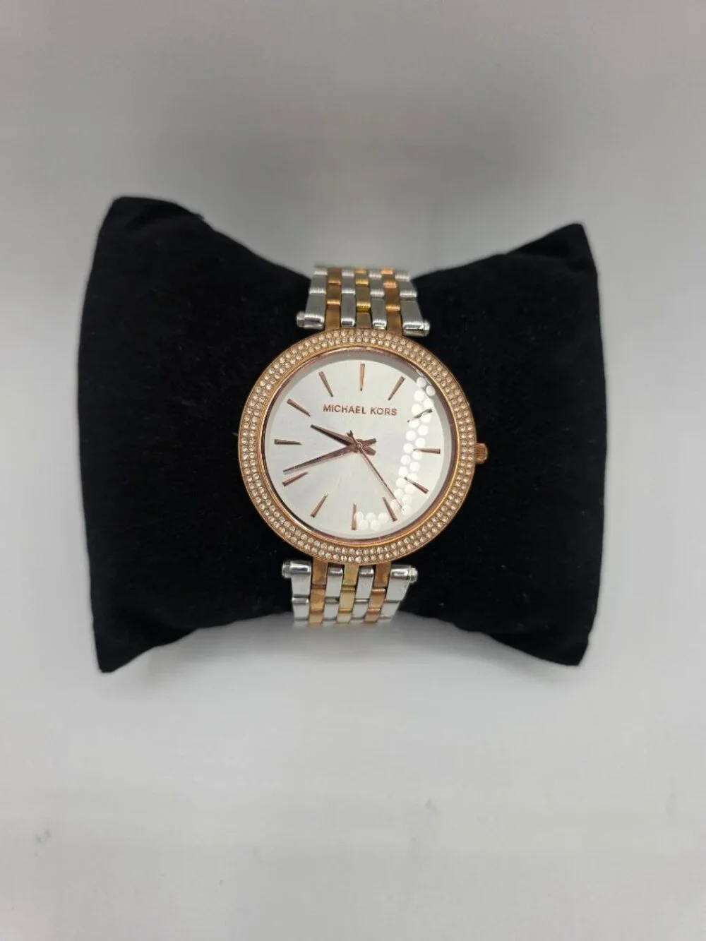 Michael Kors Womens MK3203 Silver, Gold Rose-Tones Watch Crystal Bezel